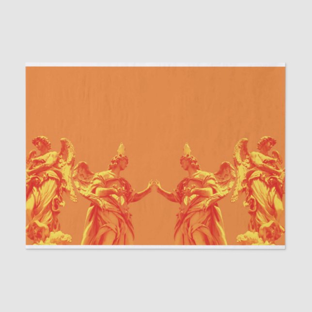 Orange colour digital art with sculptures tissue paper (Front)