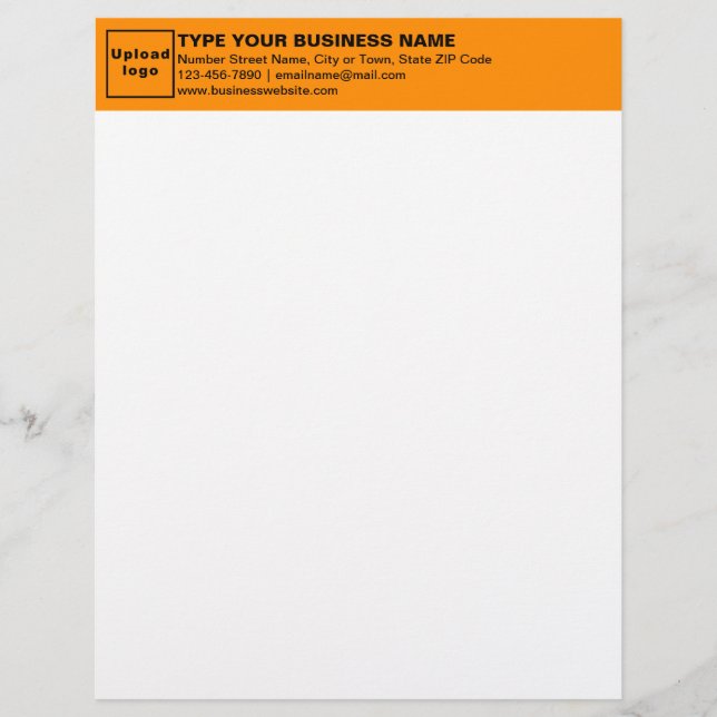 Orange Colour Heading of Business Letterhead (Front)