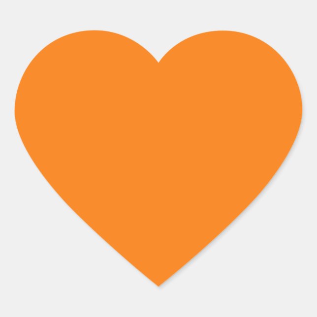 Orange Colour Heart Sticker (Front)