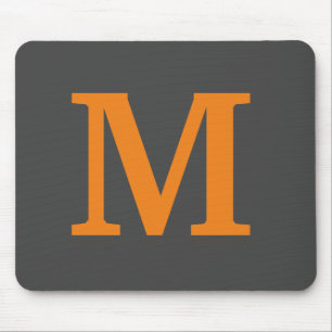 Orange colour Initial letter/monogram Mouse Mat