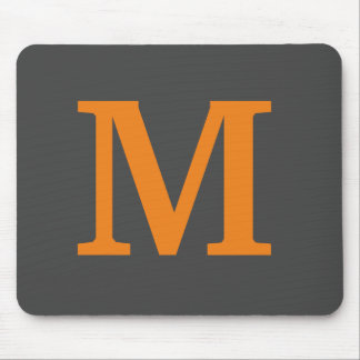Orange colour Initial letter/monogram  Mouse Mat