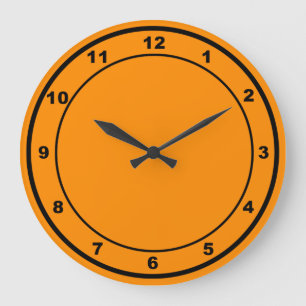 Orange Colour Round Shape Acrylic Wall Clock
