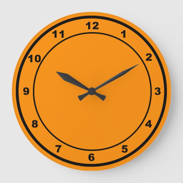 Orange Colour Round Shape Acrylic Wall Clock (Front)