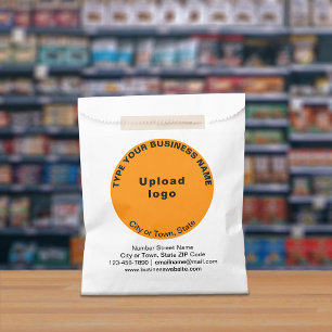 Orange Colour Round Shape Business Brand on Favour Bags