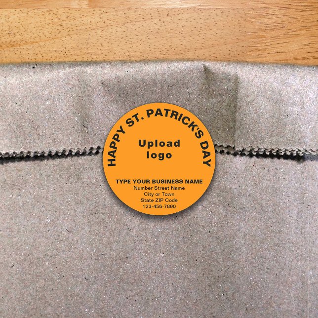 Orange Colour Saint Patrick Business Round Sticker (Creator Uploaded)