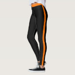Orange Colour Side Stripe Black Leggings<br><div class="desc">Custom Colours - Sports Orange Colour Side Stripe Black Leggings - MIGNED Design - or Choose / Add Your Stripe and Leggings Colours !</div>