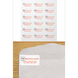 Orange Colour Texts Business Address Label