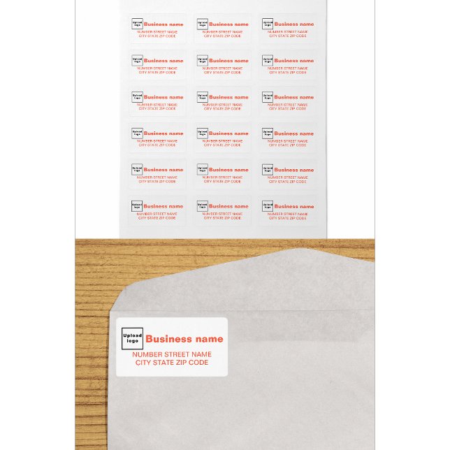 Orange Colour Texts Business Address Label (Creator Uploaded)