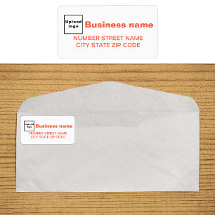 Orange Colour Texts Business Address Label