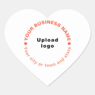 Orange Colour Texts Business Brand on Heart Sticke Sticker