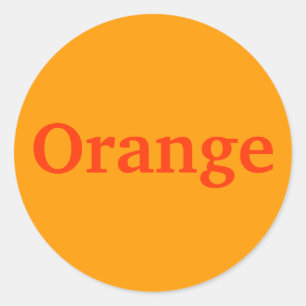 Orange Colour Word on Light Orange Stickers