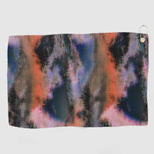 Orange coloured dark clouds texture drizzled offse golf towel