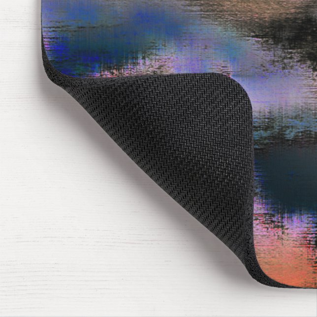 Orange coloured dark clouds texture drizzled offse mouse mat (Corner)