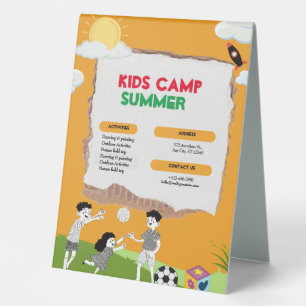 Orange Colourful Playful Kids Camp Summer