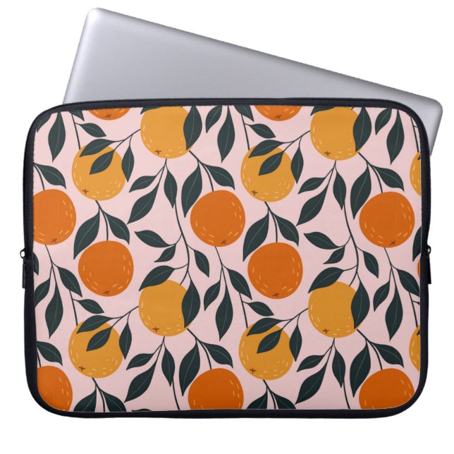 Orange colourful seamless pattern. orange pattern. laptop sleeve (Front)