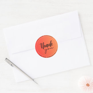 Orange Colourful Thank You Circle Sticker