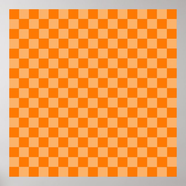 Orange Combination Checkerboard by ShirleyTaylor Poster (Front)