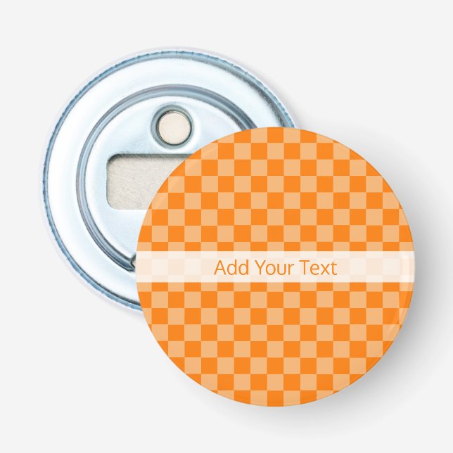 Orange Combination Chequerboard by Shirley Taylor Bottle Opener (Front)