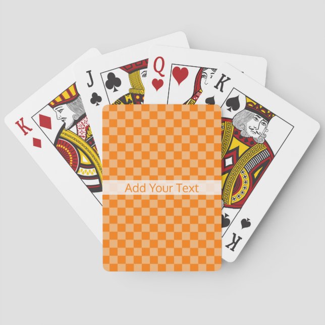 Orange Combination Chequerboard by Shirley Taylor Playing Cards (Back)