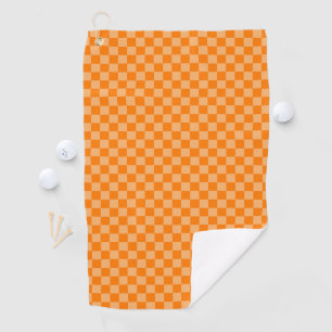 Orange Combination Chequerboard by ShirleyTaylor Golf Towel