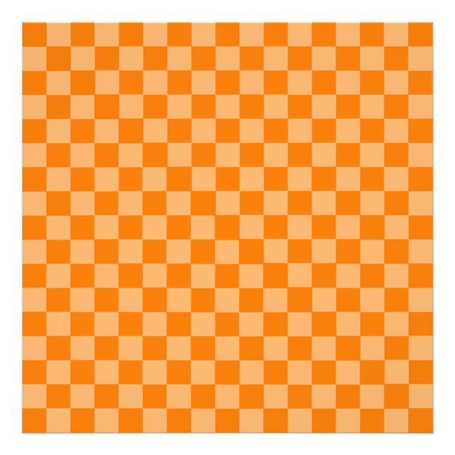 Orange Combination Classic Chequerboard by STaylor Photo Print (Front)