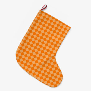 Orange Combination Diamond Pattern by STaylor Large Christmas Stocking