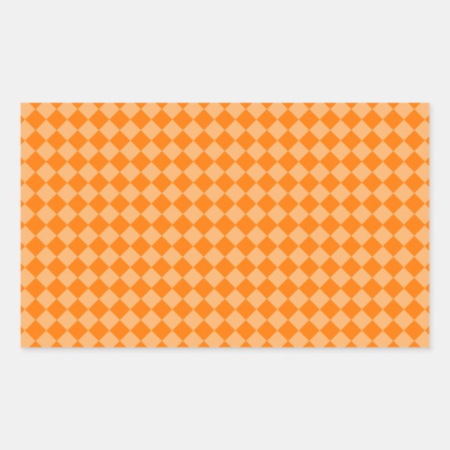 Orange Combination Diamond Pattern by STaylor Rectangular Sticker (Front)