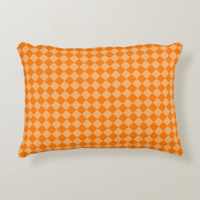 Orange Combination Diamond Pattern STaylor Decorative Cushion (Front)