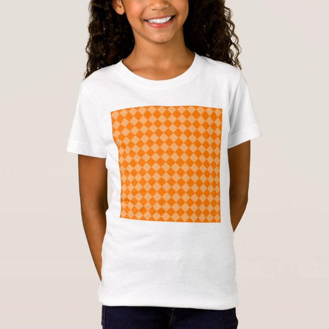 Orange Combination Diamond Pattern STaylor T-Shirt (Front)