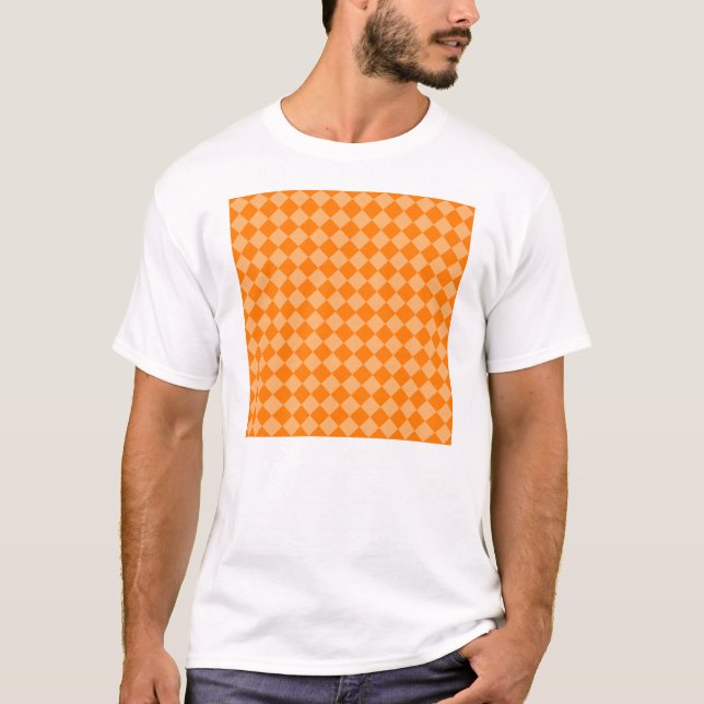 Orange Combination Diamond Pattern STaylor T-Shirt (Front)