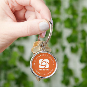 Orange Company Logo Custom Business Key Ring