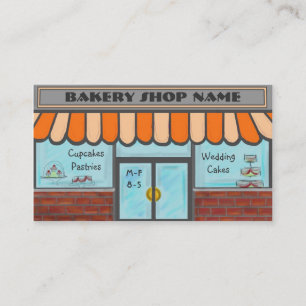 Orange completely customisable bakery shop cards