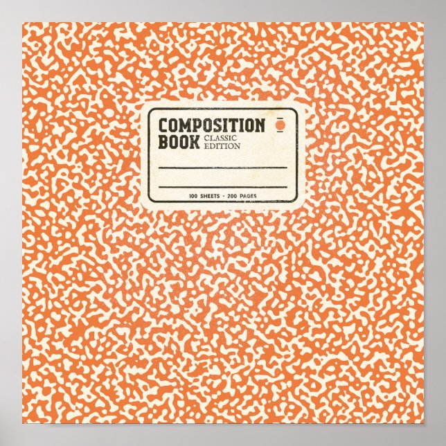 Orange Composition Notebook Poster (Front)