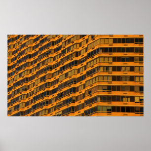 Orange concrete building poster