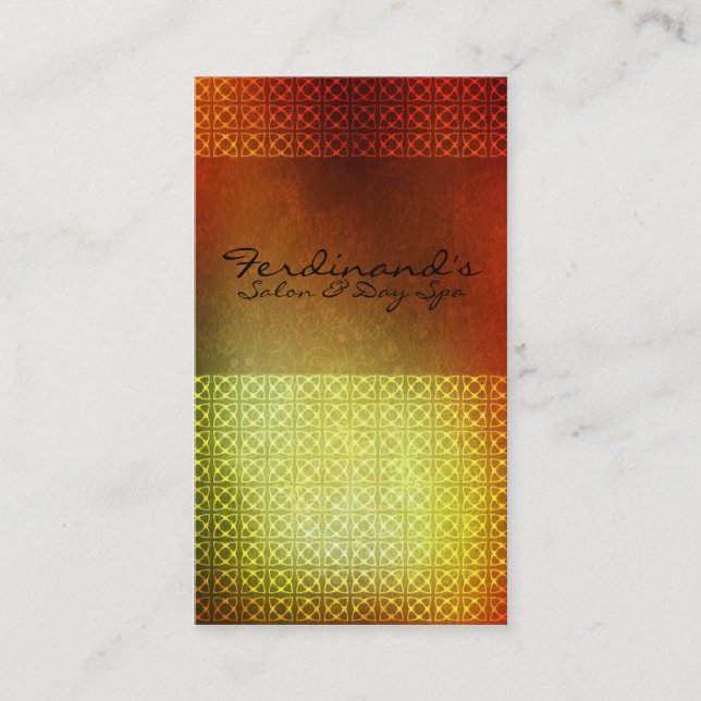 Orange Contemporary Salon & Sp Business Card (Front)