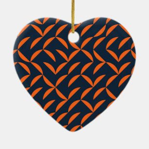 Orange, cool, modern, trendy wavy illustration ceramic tree decoration