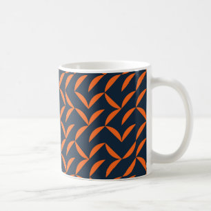 Orange, cool, modern, trendy wavy illustration coffee mug