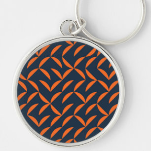 Orange, cool, modern, trendy wavy illustration key ring