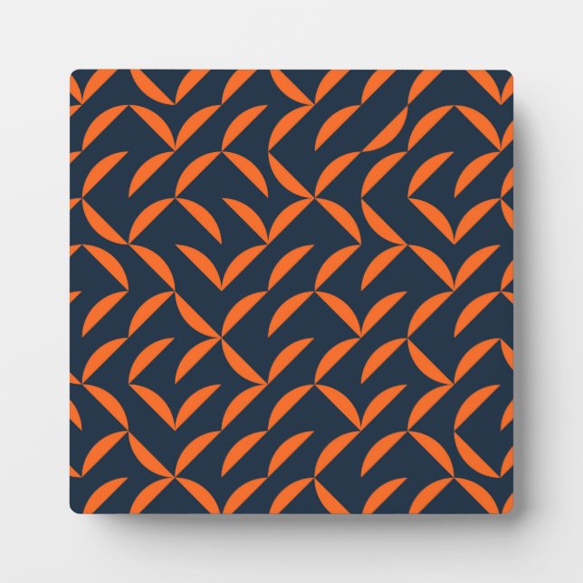 Orange, cool, modern, trendy wavy illustration plaque (Front)