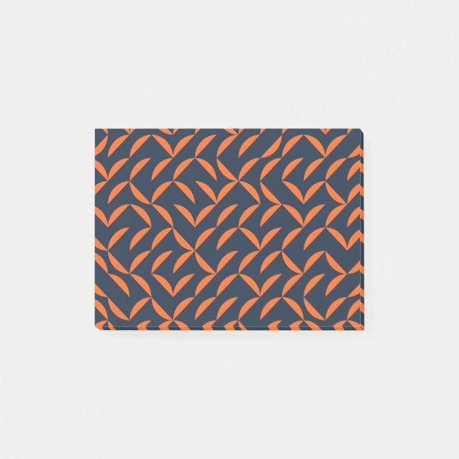 Orange, cool, modern, trendy wavy illustration post-it notes (Front)