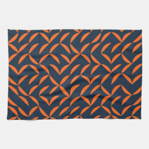Orange, cool, modern, trendy wavy illustration tea towel