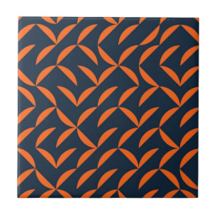 Orange, cool, modern, trendy wavy illustration tile