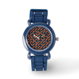 Orange, cool, modern, trendy wavy illustration watch