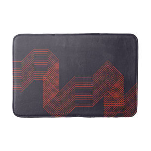 Orange cool  simple trendy decorative illustration bath mat
