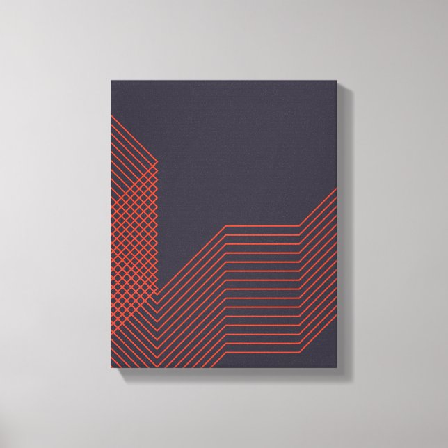 Orange cool  simple trendy decorative illustration canvas print (Front)