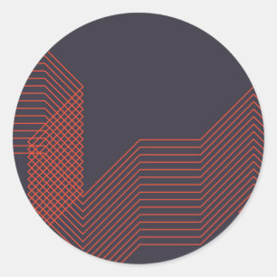 Orange cool simple trendy decorative illustration classic round sticker