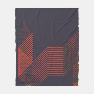 Orange cool simple trendy decorative illustration fleece blanket