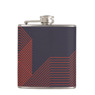 Orange cool simple trendy decorative illustration hip flask