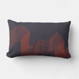 Orange cool  simple trendy decorative illustration lumbar cushion