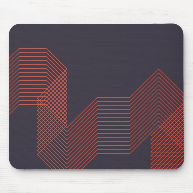 Orange cool  simple trendy decorative illustration mouse mat (Front)